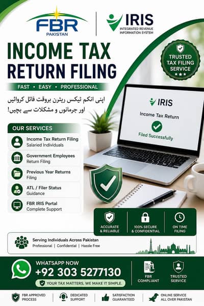 FBR Income Tax Return Filing | ATL | IRIS | Salaried & Govt Employees