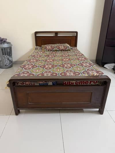  Wooden Bed with Mattress for Sale-15000