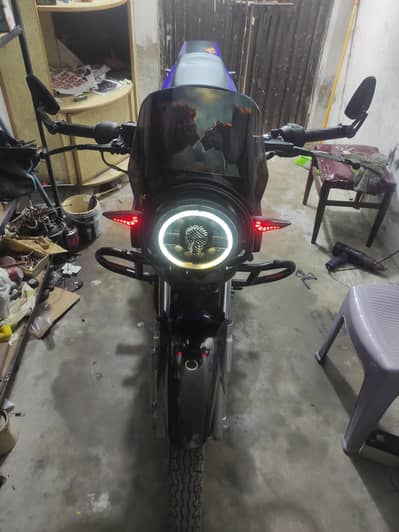 ybr 125 full modified aftermarket exhaust aftermarket front headlight