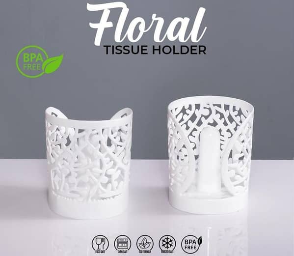 Floral Round Shape Tissue holder for kitchen living room bathroom drawing room car office Tissue Organizer Napkin Holder Tissue Role Holder Box Tissue roll stand