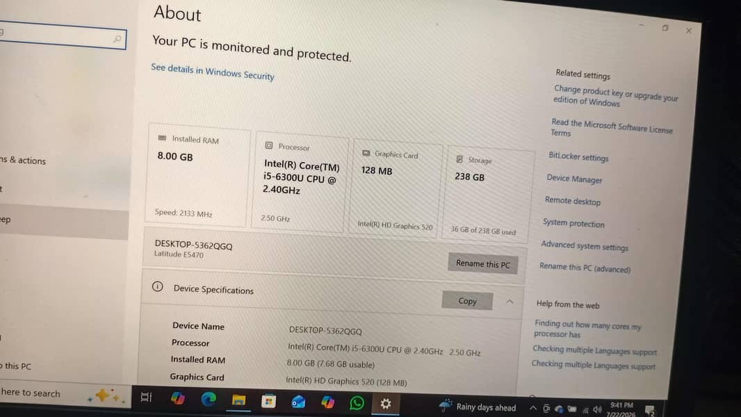 Dell latitude E5470 10