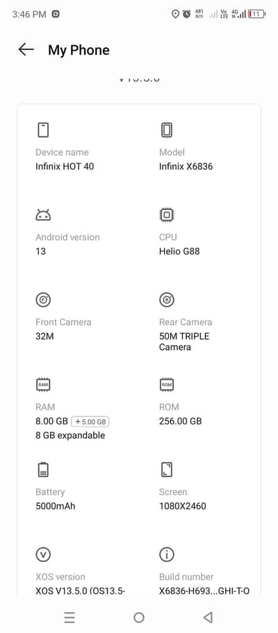 infinix hot 40 pro 8/256