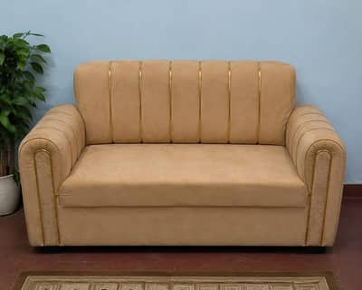 Premium Velvet 5 Seater Sofa Set with Devan