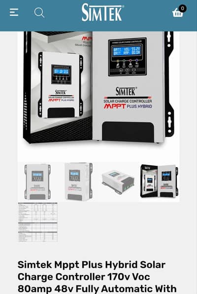 SimTek 48v dc Mppt charge controller