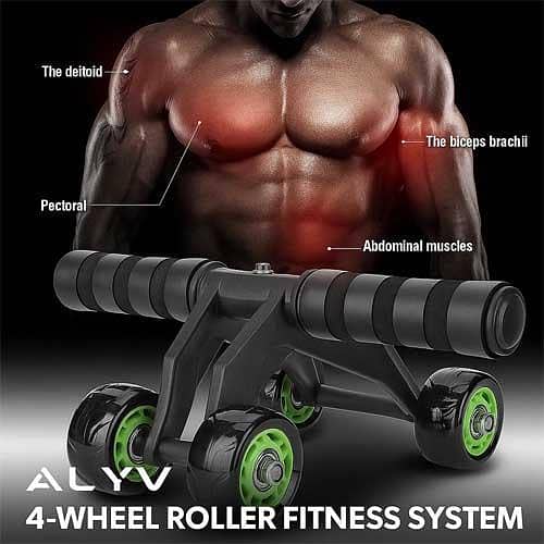 Automatic Rebound Design 4 Wheel Ab Roller Abdominal Workout Fitness Exercise Equipment, 4 wheel abs roller