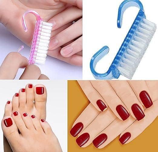 2 Pcs Nail Art Dust Cleaning Brush 3 Colors Manicure Pedicure Nail Art Tools Nail Art Cleaning Brush Finger Nail Care Dust Removal Handle Scrubbing Brush Manicure Tool 2 Pcs