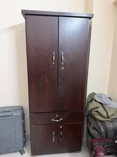 Premium Dark Wood Storage Almirah / Wardrobe (Excellent Condition)