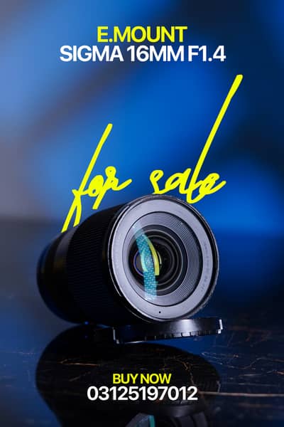 Sigma 16mm f1.4 SONY E-MOUNT lens