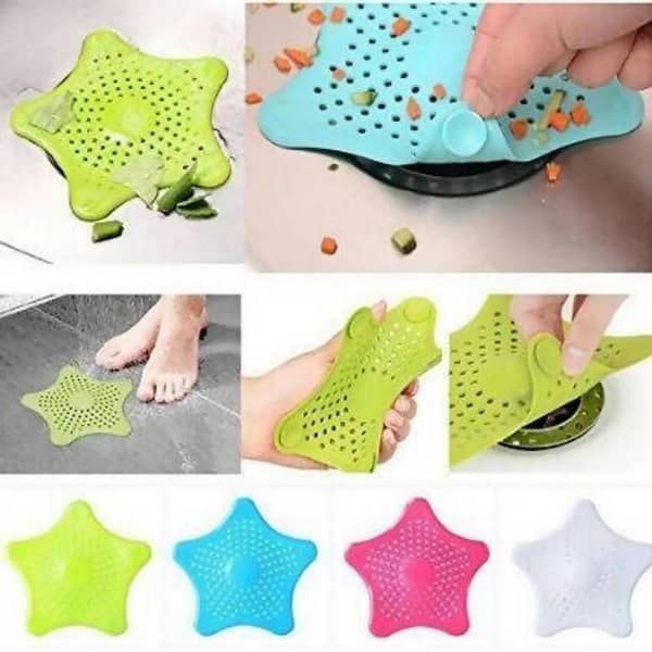 Star Shape Durable Non-Slip Shower Drain Hair Catcher Star Shape Anti-Clogging Pad Wear-Resistant Shower Drain Covers For Bathroom