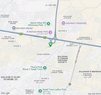120 Sq Yd Plot Sale In Saadi Garden Block 3 Scheme 33 Karachi (West Open Lease)