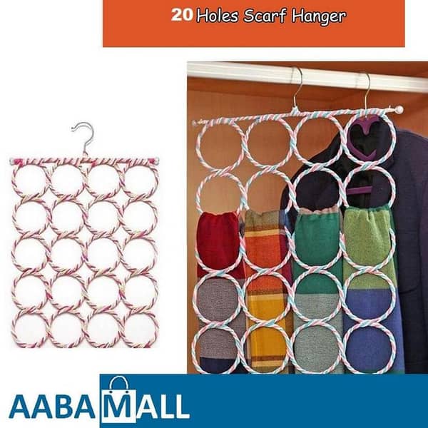 Scarf Tie Belt Hanger Holder Belt Closet Clothes Organizer Hook Storage - MULTI Holes