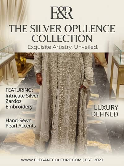 Luxury Silver Zardozi Bridal Maxi – Premium Designer Dress | Once Use