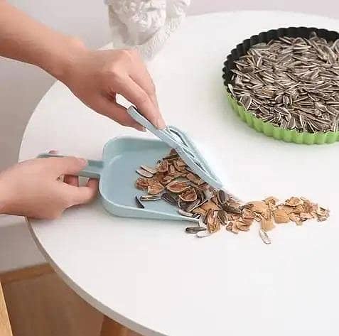 Mini Size Dustpan and Brush Broom Dust pan Set Kids Hand Broom and Dust Pan for Cleaning Table Countertop Keyboard Pets Hair and Small Messes