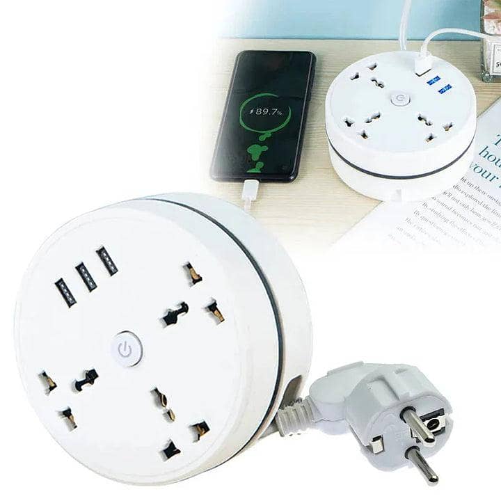 EU Plug Extension Socket with USB Portsh Multifunction 0