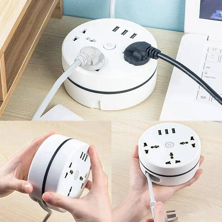 EU Plug Extension Socket with USB Portsh Multifunction 2