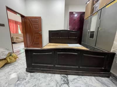 Wooden Bedroom Set for Sale  Bed & 2 Side Tables