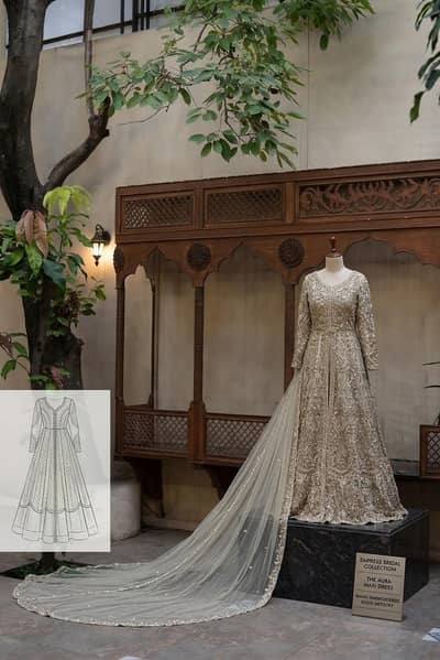  Premium Designer Heavy Embroidered Bridal / Walima Maxi Dress