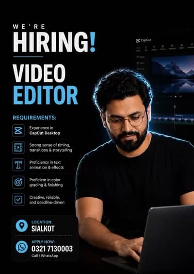 We are hiring video editor