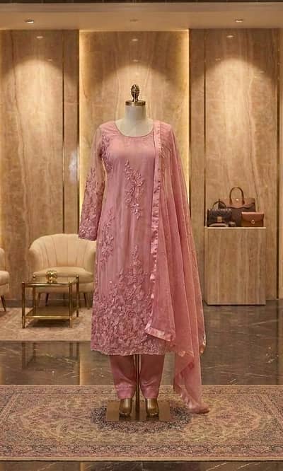 Wedding/Party wear light pink kurti
