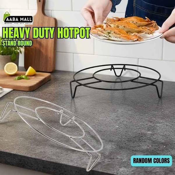 Heavy Duty Hot Pot Stand Cooling Rack STOVE TOP GRILL Pan Stand Kettle Stand Tea Pot Holder Plant Pot Stand Cooker Stand Black