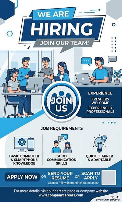 We are hiring staff office and online work.