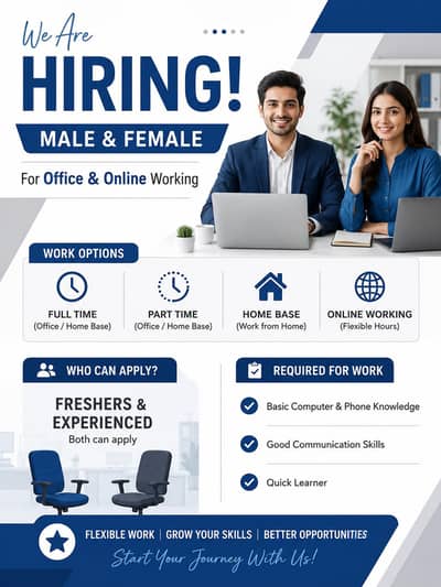 hiring male and female staff for online working