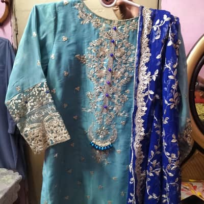 light blue organza set
