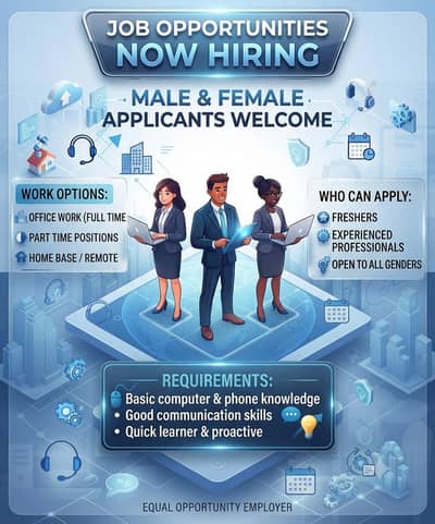 We are hiring staff for office and online work
