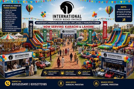 Token Rides | 03152535497 | jumping slide | trampoline | ٹوکن جھولے
