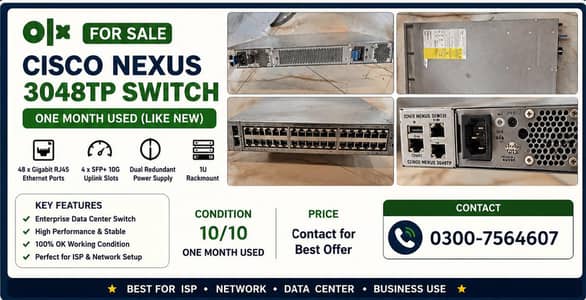 CISCO NEXUS 3048 TP SWITCH