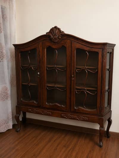 Solid Wood Crockery Showcase / Display Cabinet