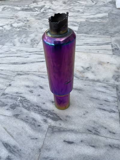 Universal HKS Style Burnt Titanium Muffler