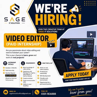 Required Graphic Designer + Basic Knowledge of video editing