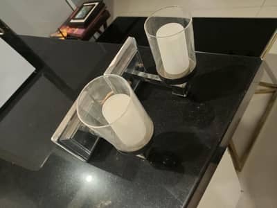 fanos with 2 wall light