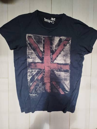 Vintage Grunge Graphic T-Shirt | UK Flag Print | Size M