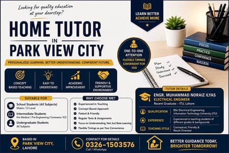 Professional home tutor in park view city