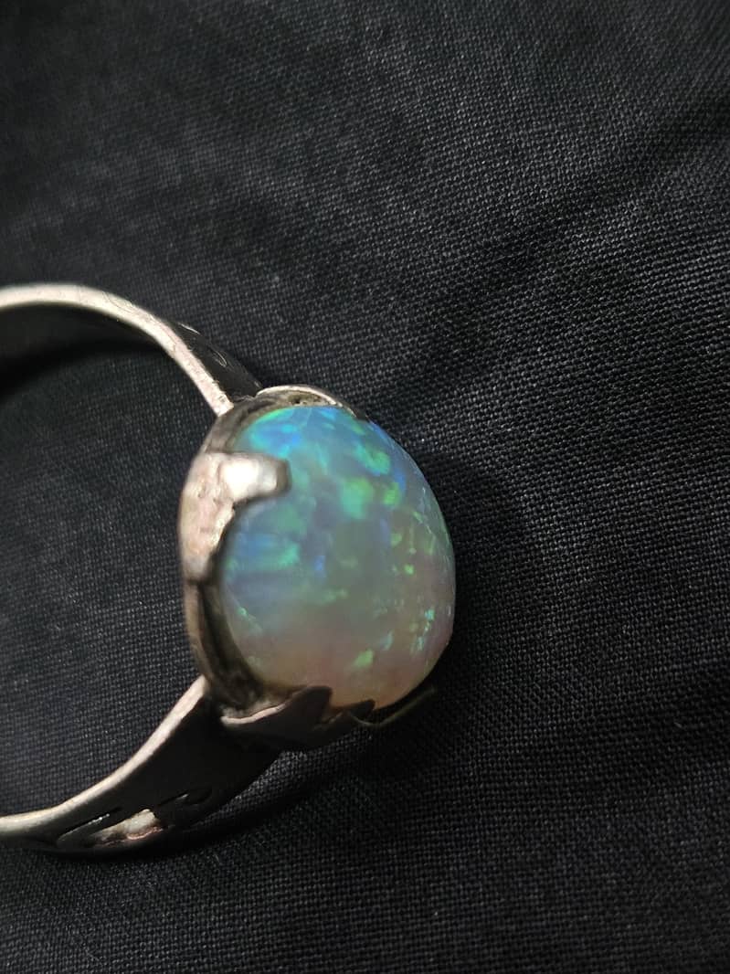 opal stone with silver ring 1