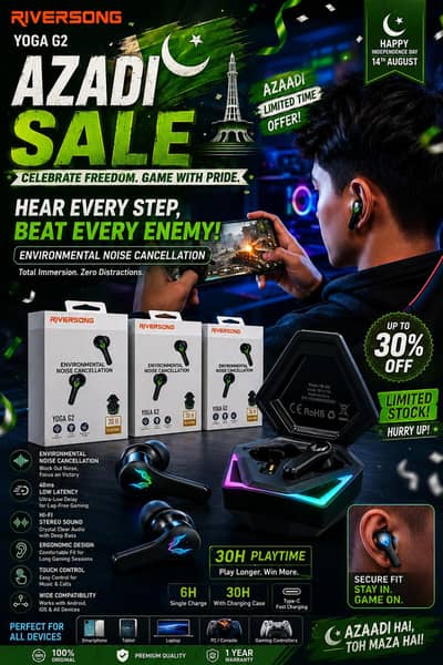 Riversong gaming earbuds Full Bass yoga G2 free delivery limited offer