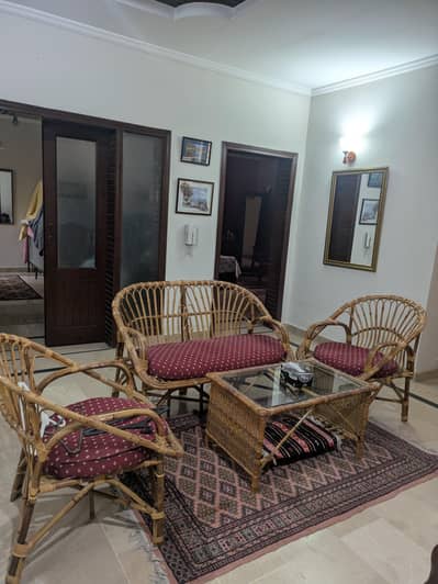 Cane Furniture Sofa Set with Table