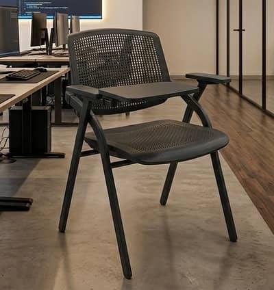 Modern Training Chair with Writing Pad & Armrests Folding Desk Chair