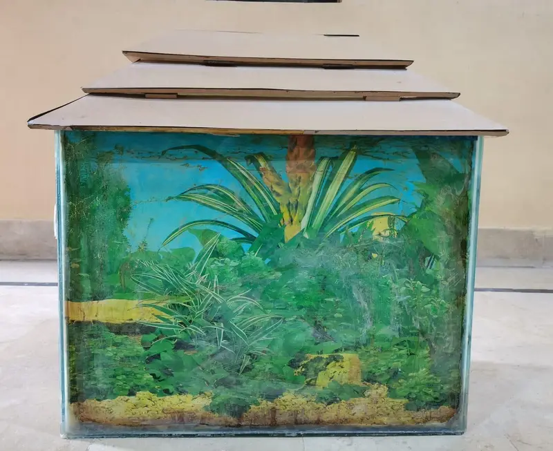 glass fish tank aquarium with inside accessories — photo 2