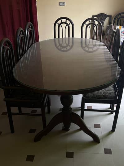 Solid Sheesham Wood 8-Seater Dining Table Set