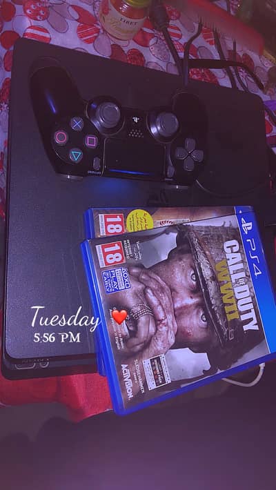 PS4 Slim 500GB Liked New Condition With Original Controller With GTA 5