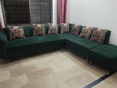 Elegant Green 7-Seater Sofa Set"