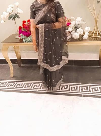 Net Embroidery Saree for sell