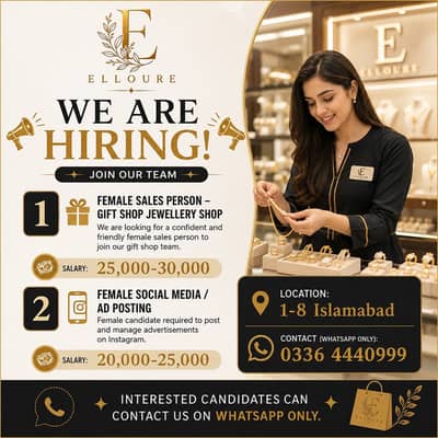 FEMALE SALES PERSON |GIFT SHOP | JOB