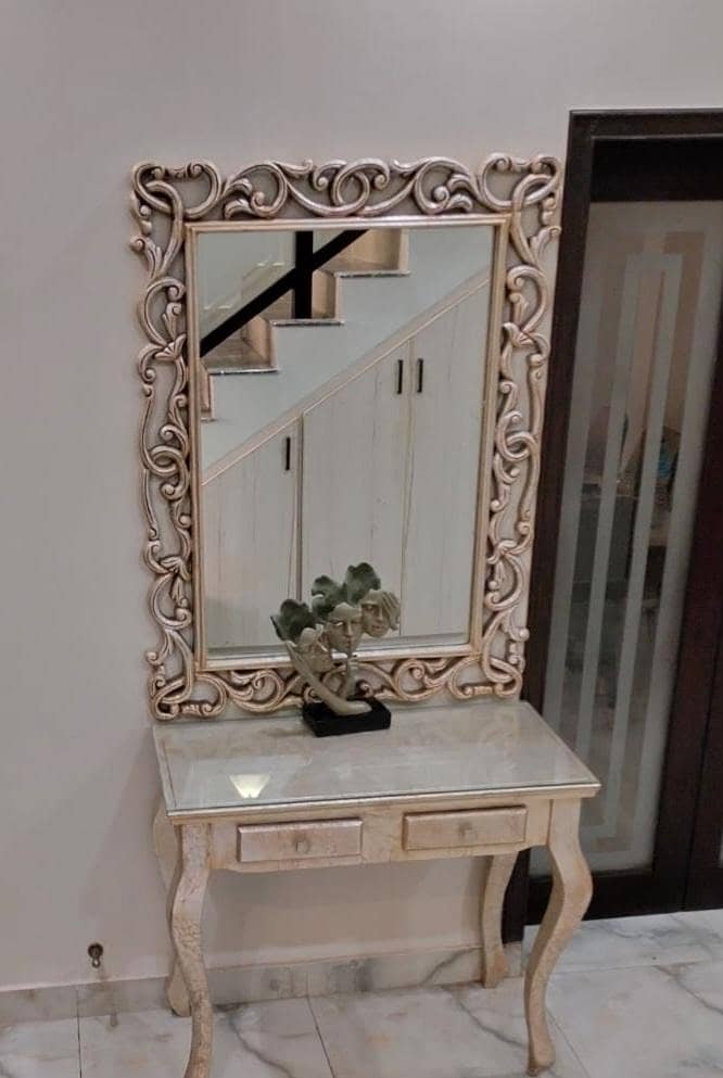 console table with mirror used 0