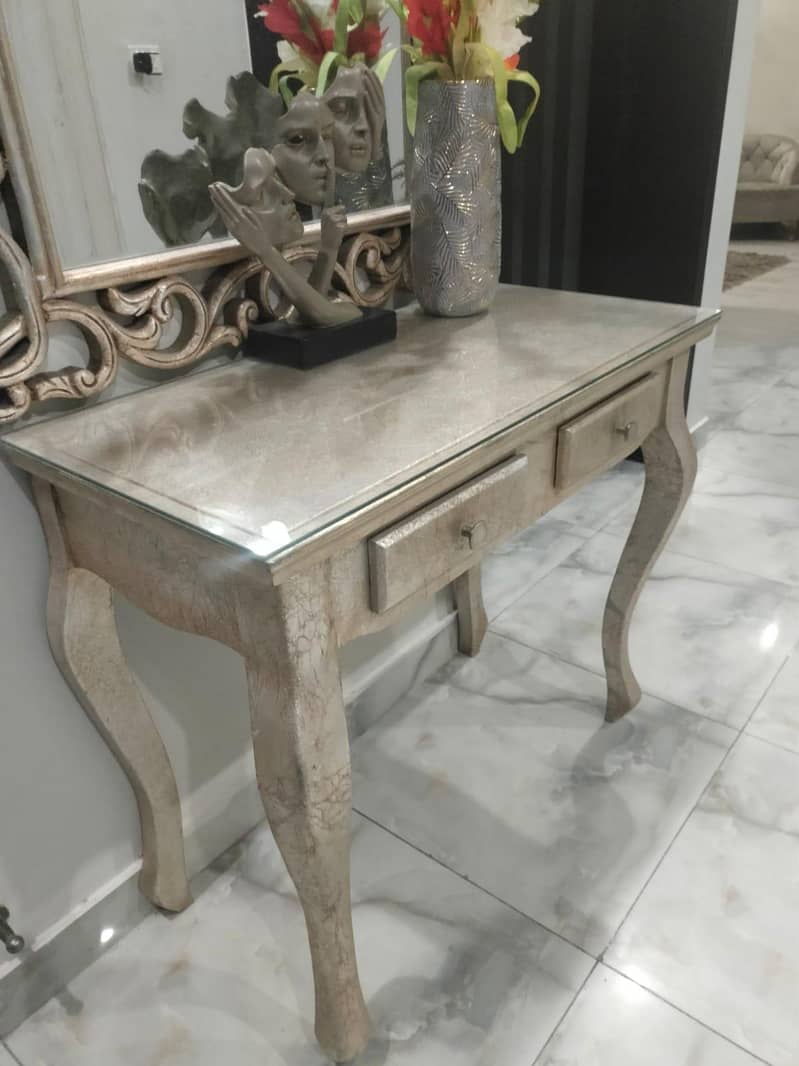 console table with mirror used 1