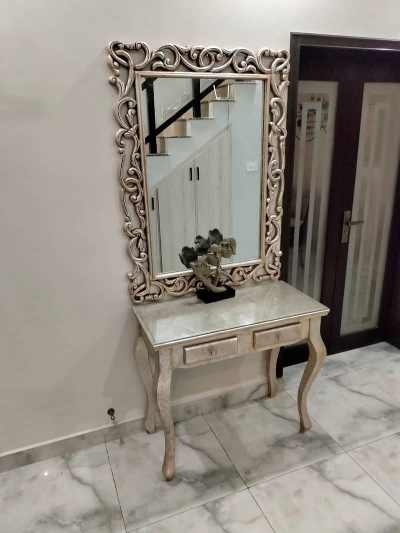 console table with mirror used 2