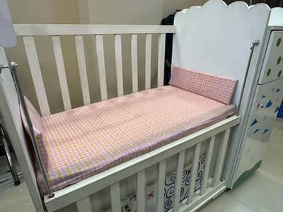  Baby Cot / Baby Crib with Changing Table & Storage – Like New